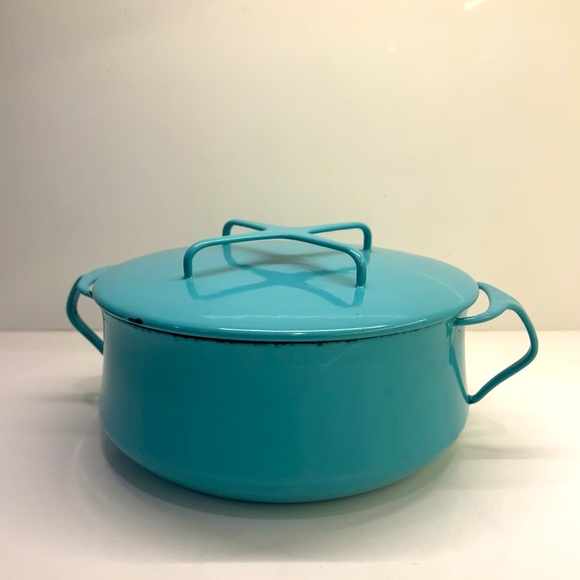 Vintage Dansk Kobenstyle Enameled Pot Turquoise Teal. Preowned. - Picture 1 of 9